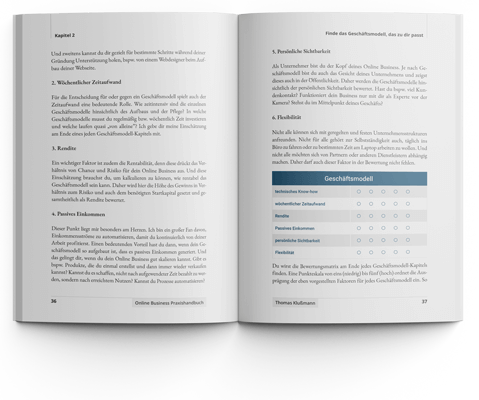 Buch Auszug: Online Business Praxishandbuch